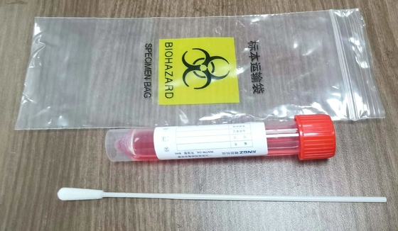 Rotes Exemplar-Putzlappen-Transport-Rohr der Kappen-10ml mit Lösung 3ml