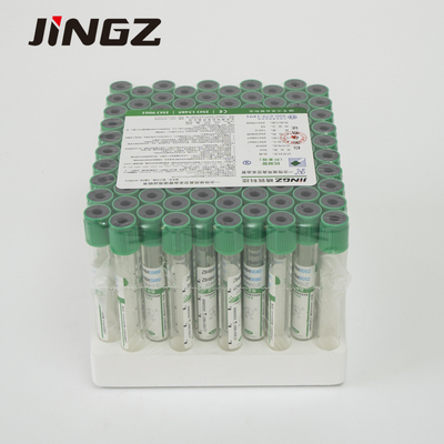 Glasplastikbeispielsammlungs-Rohr-Grün-Lithium-Heparin Vacuum des blut-2-5ml