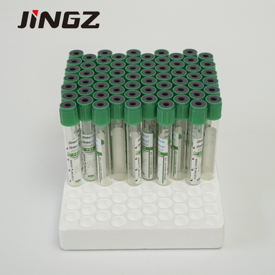 Glasplastikbeispielsammlungs-Rohr-Grün-Lithium-Heparin Vacuum des blut-2-5ml