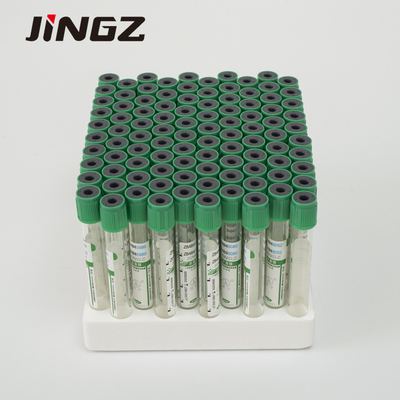 Glasplastikbeispielsammlungs-Rohr-Grün-Lithium-Heparin Vacuum des blut-2-5ml