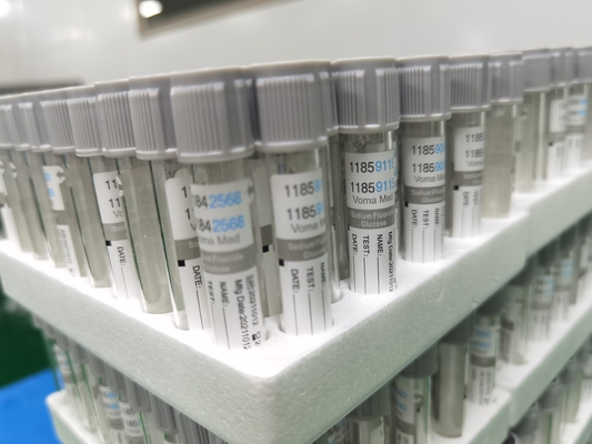 Grey Cap Vacuum Glucose Tube-Fluorid-Blut-Sammlungs-Rohr-Zuckerrohr Glas oder HAUSTIER