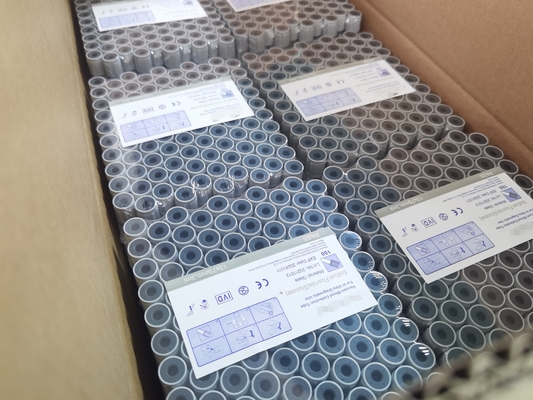 Grey Cap Vacuum Glucose Tube-Fluorid-Blut-Sammlungs-Rohr-Zuckerrohr Glas oder HAUSTIER