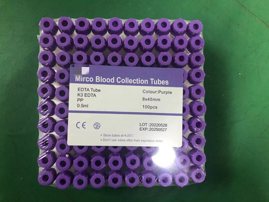 Pp.-Antigerinnungsmittel Mikro-EDTA Rohr-Blut-Speicher-Lavendel-Spitze
