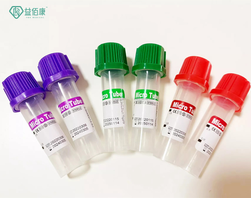 Medizinische Mikro-Blutsammelröhre ohne Vakuum 0,25 ml 0,5 ml 1 ml EDTA K2K3 / Gelröhre