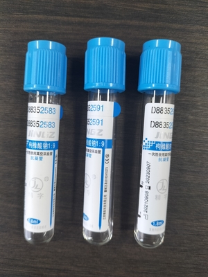 Blaues Natriumsitrat-Blutentnahme-Rohr 1,8 ml bis 4,5 ml