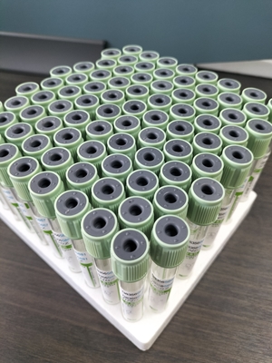 Medizinische Blutentnahmeröhre 2 ml-10 ml Lichtgrüne Blutteströhre mit Druckkappe