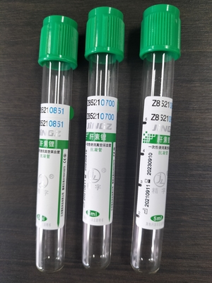 Grüne Kappe 2 ml-10 ml Natriumheparin-Rohr für die medizinische Blutentnahme