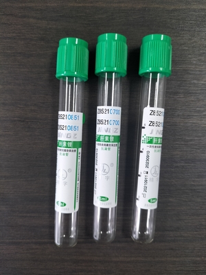 Grüne Kappe 2 ml-10 ml Natriumheparin-Rohr für die medizinische Blutentnahme