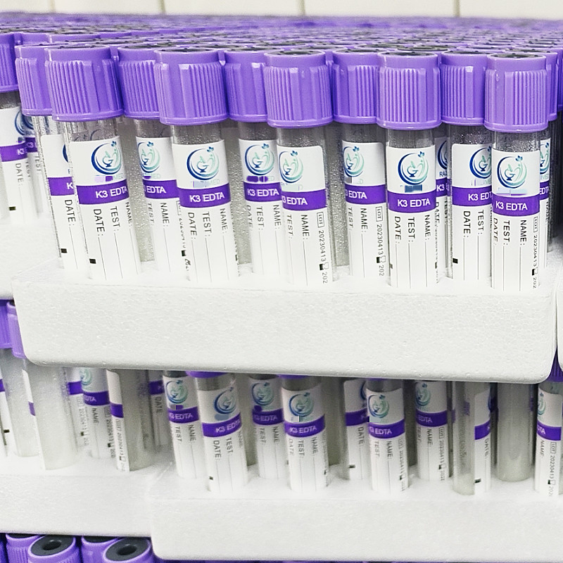 Purpurrotes Kappen-Vakuum-EDTA Blut-Sammlungs-Rohr K3 EDTA 3.2mg/ml Plastikreagenzglas