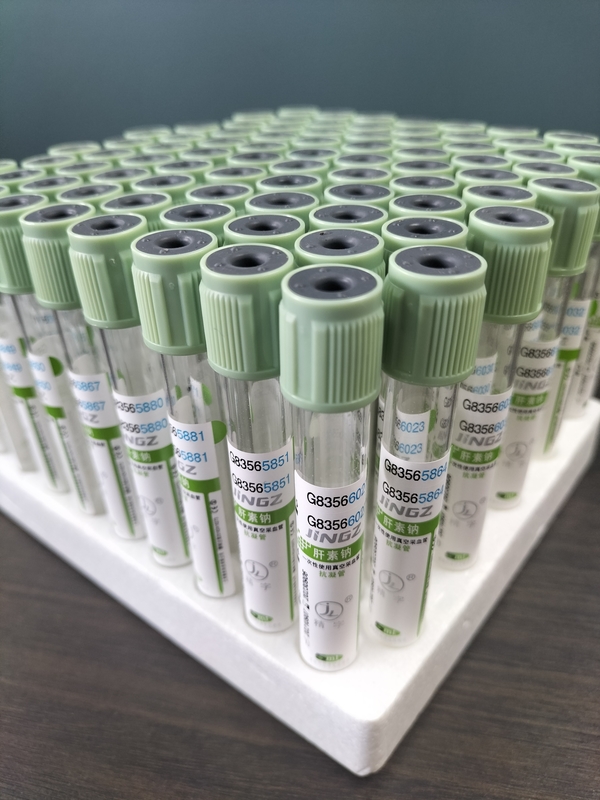 Medizinische Blutentnahmeröhre 2 ml-10 ml Lichtgrüne Blutteströhre mit Druckkappe